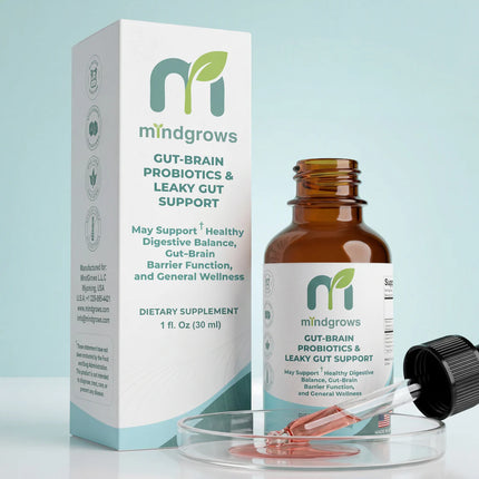 MindGrows® Gut–Brain Probiotics™ , Leaky Gut Support, and Digestive Support Liquid for Kids